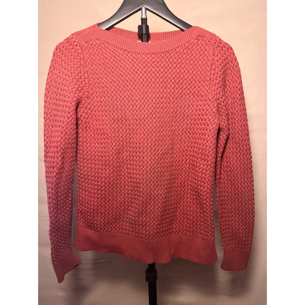 L.L.Bean S Coral Textured 100% Cotton Crewneck Sweater Approx MSRP $69